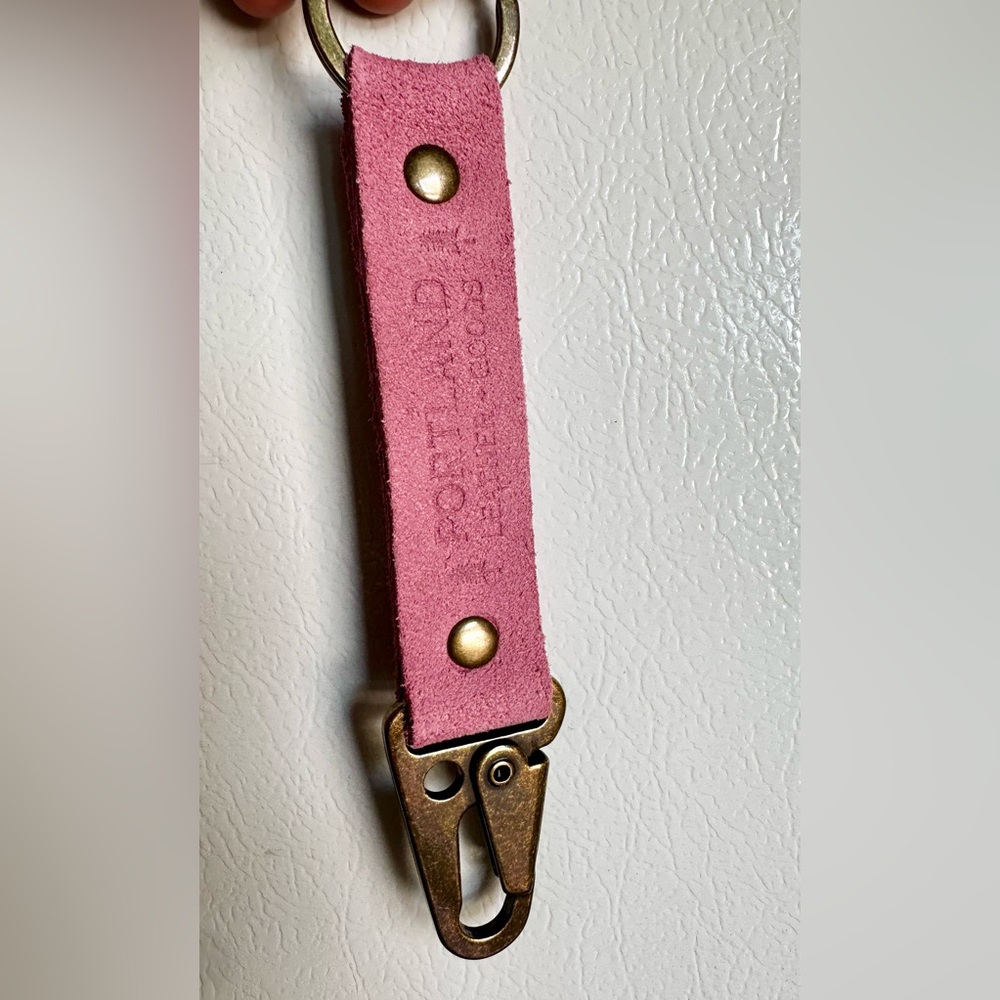 Portland Leather Goods Pink Suede Keychain